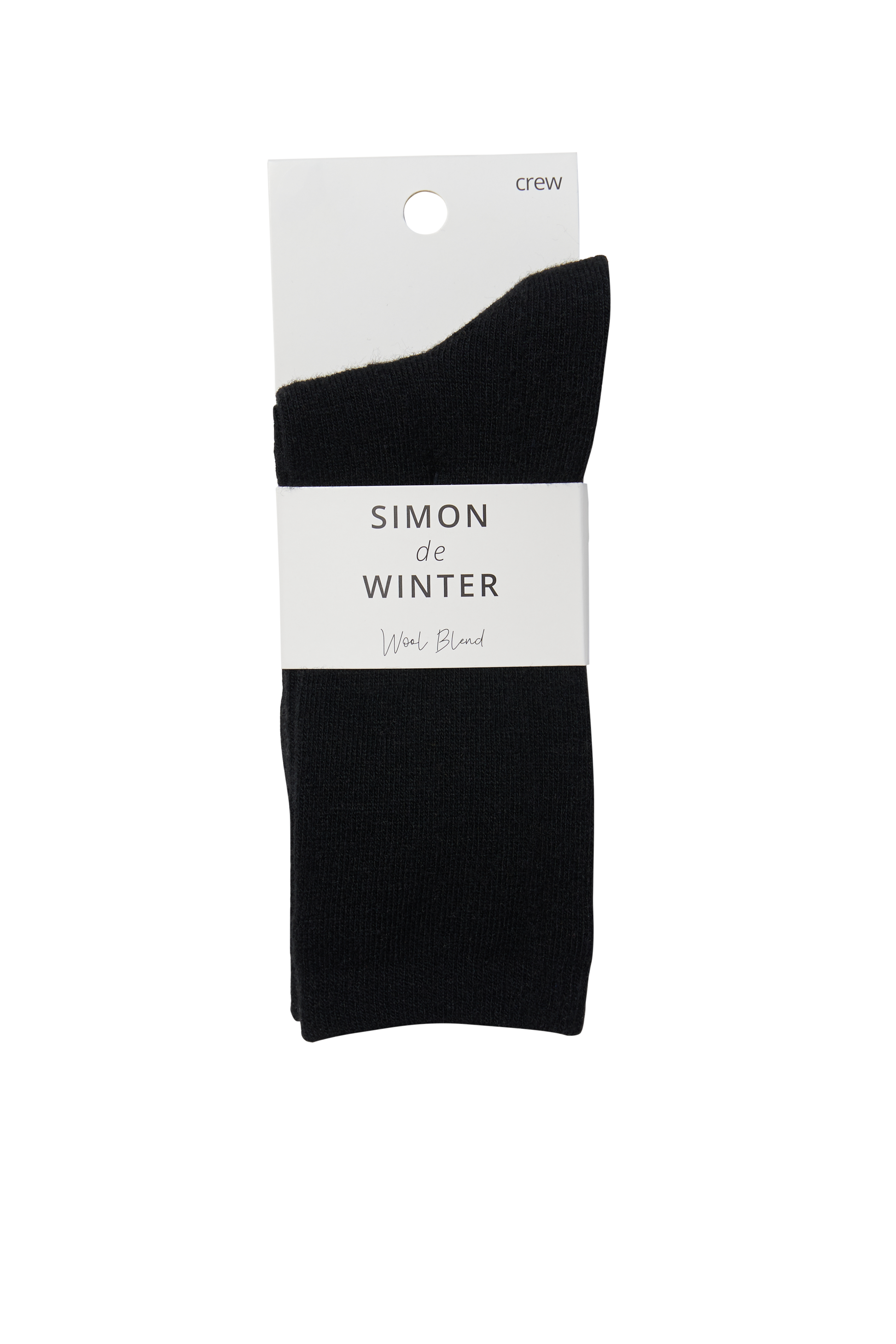 Simon de Winter Women's Plain Wool Crew Socks in French Navy