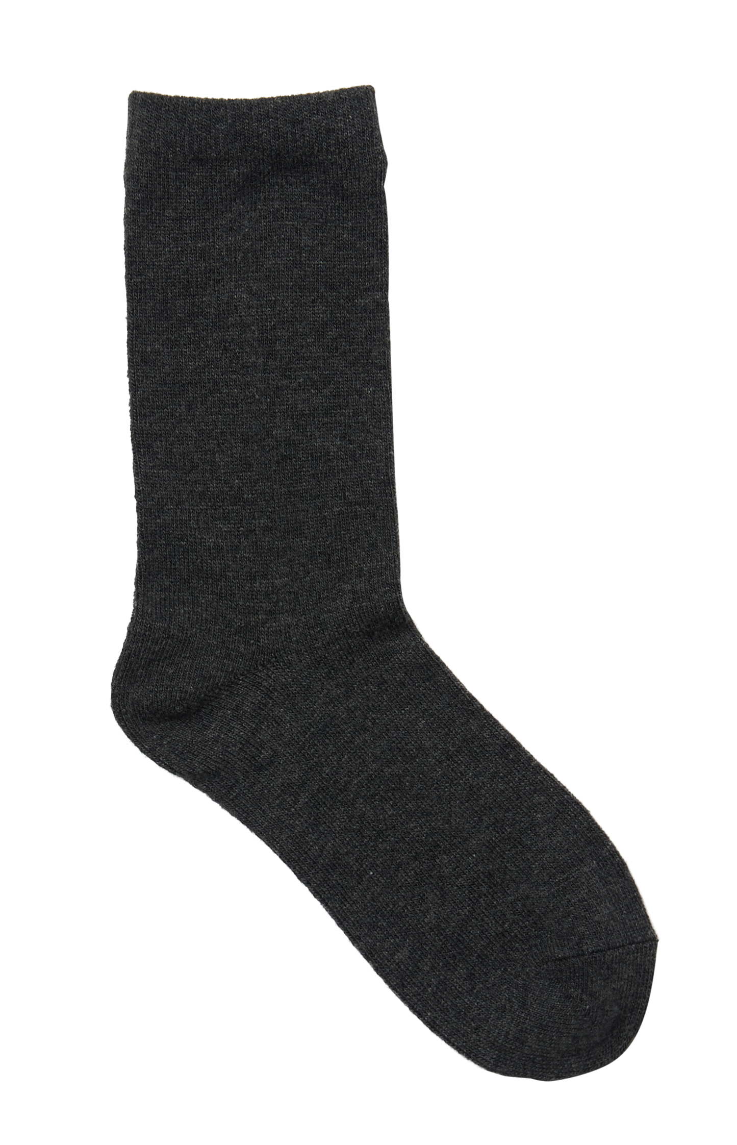 Side of Simon de Winter Women's Plain Wool Crew Socks in Dark Grey Marle