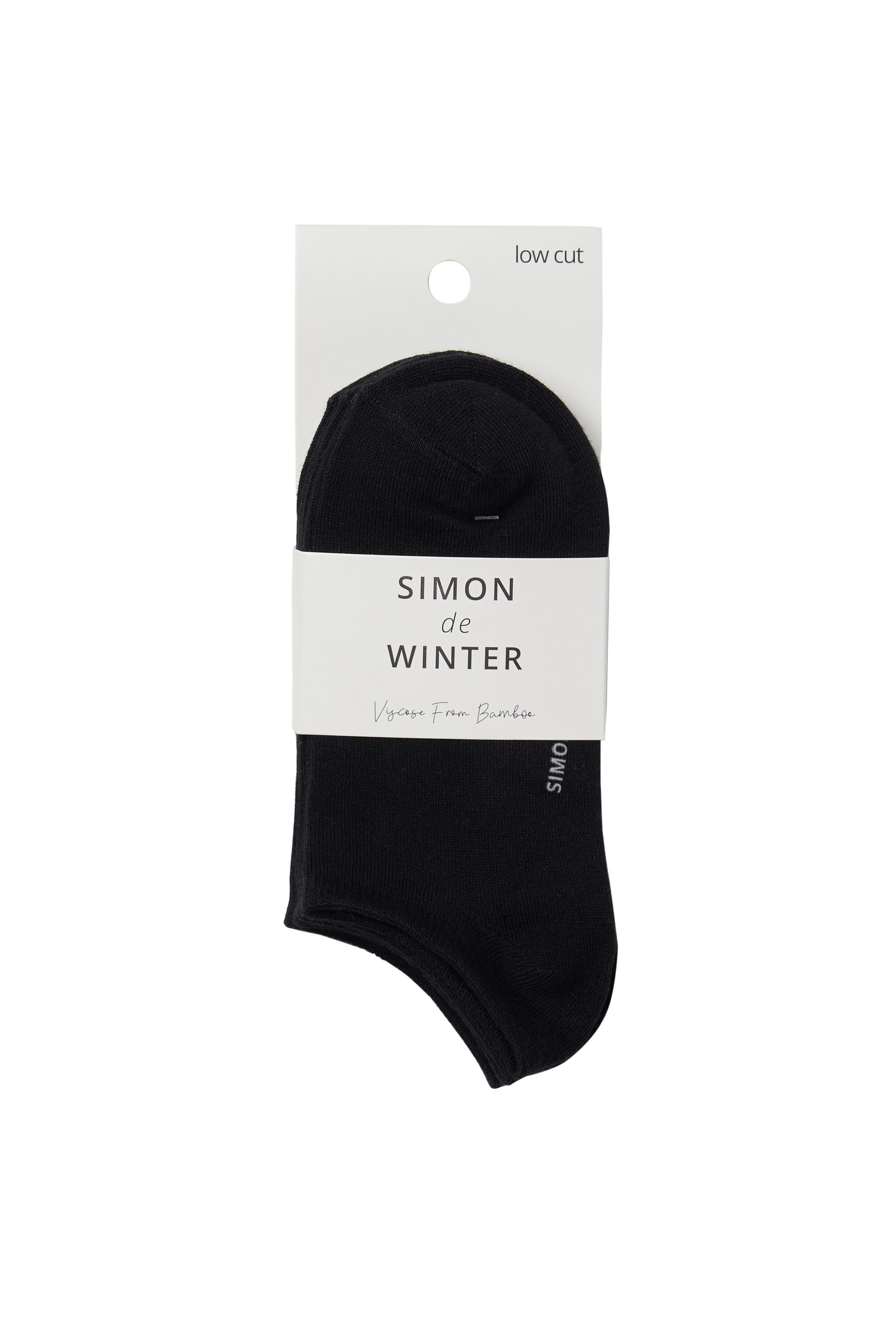 Simon de Winter 3 Pack Women's Plain Viscose From Bamboo No Show Socks in Black