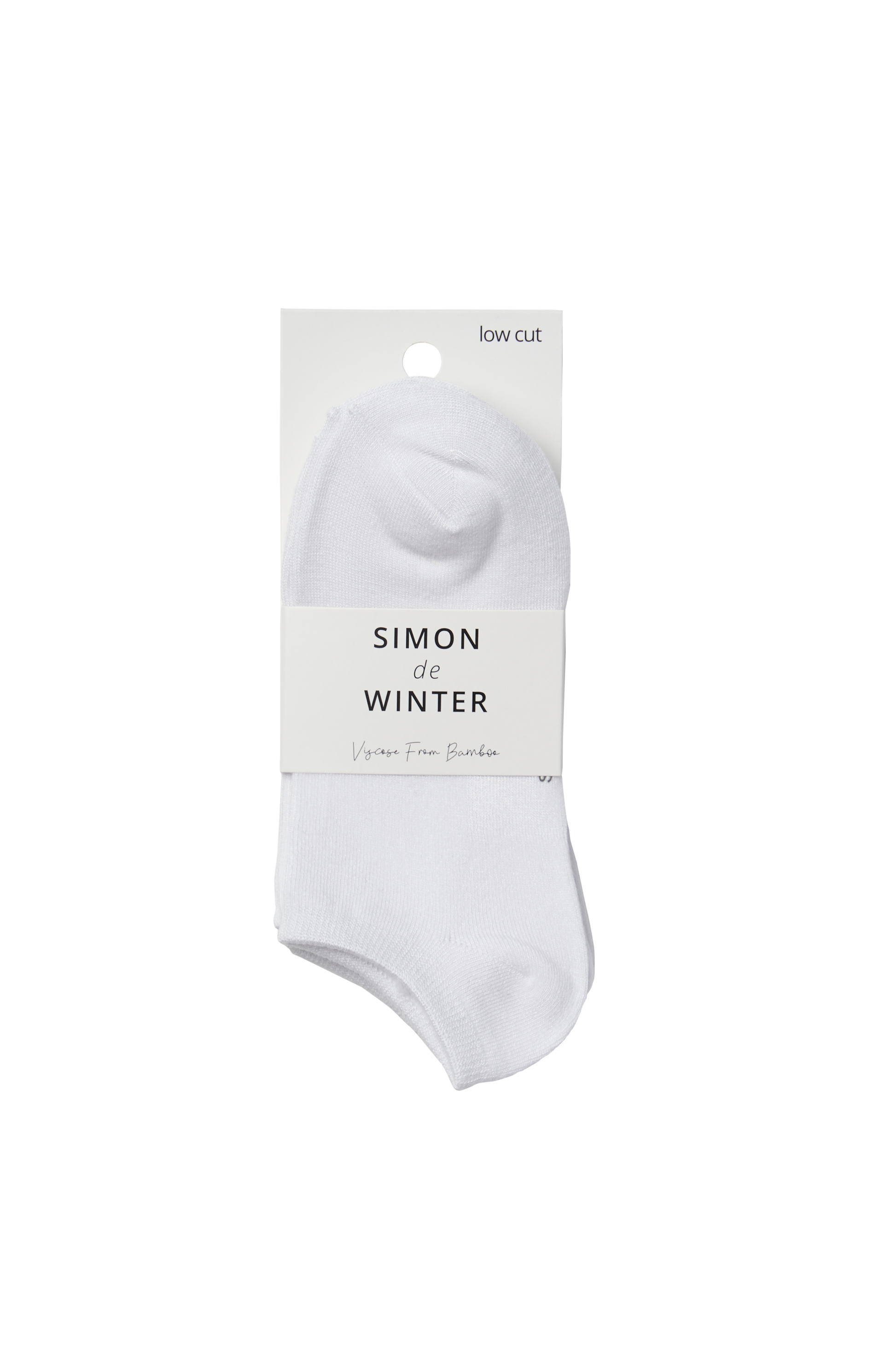 Simon de Winter 3 Pack Women's Plain Viscose From Bamboo No Show Socks in White