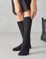 Woman wearing Simon de Winter Women's Plain Comfort Crew Socks in Black