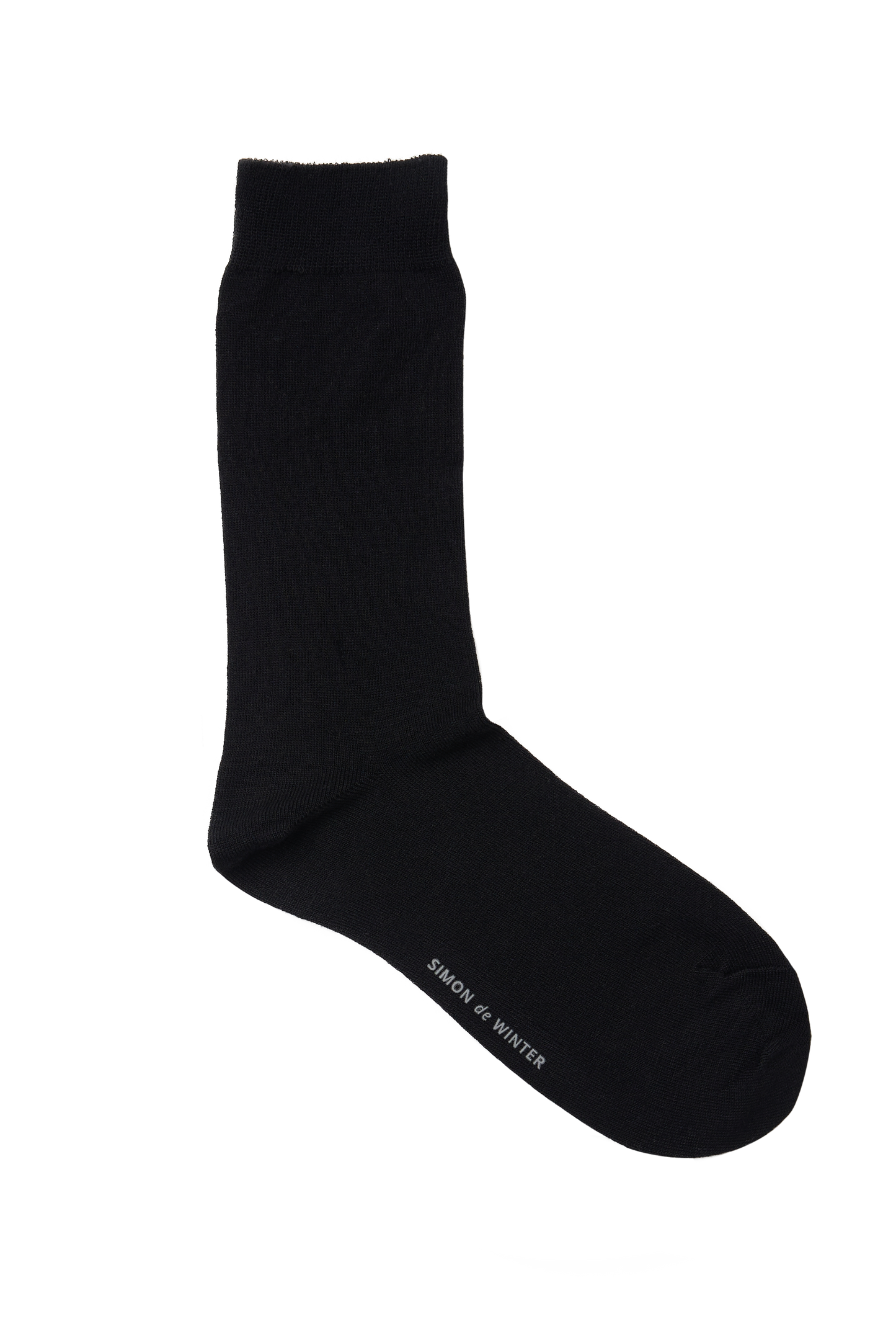Side of Simon de Winter Women's Plain Comfort Crew Socks in Black