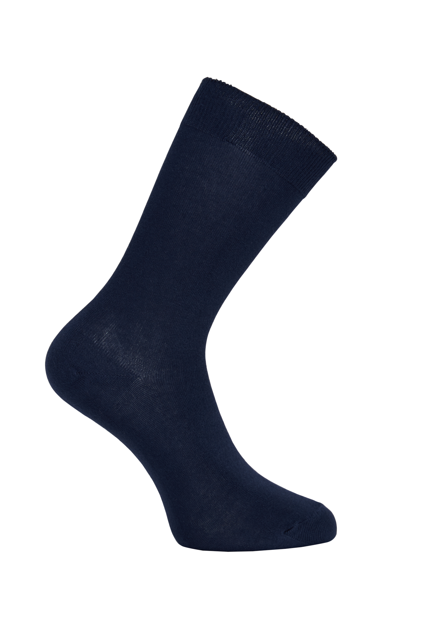 Side heel of Simon de Winter Women's Plain Comfort Crew Socks in French Navy