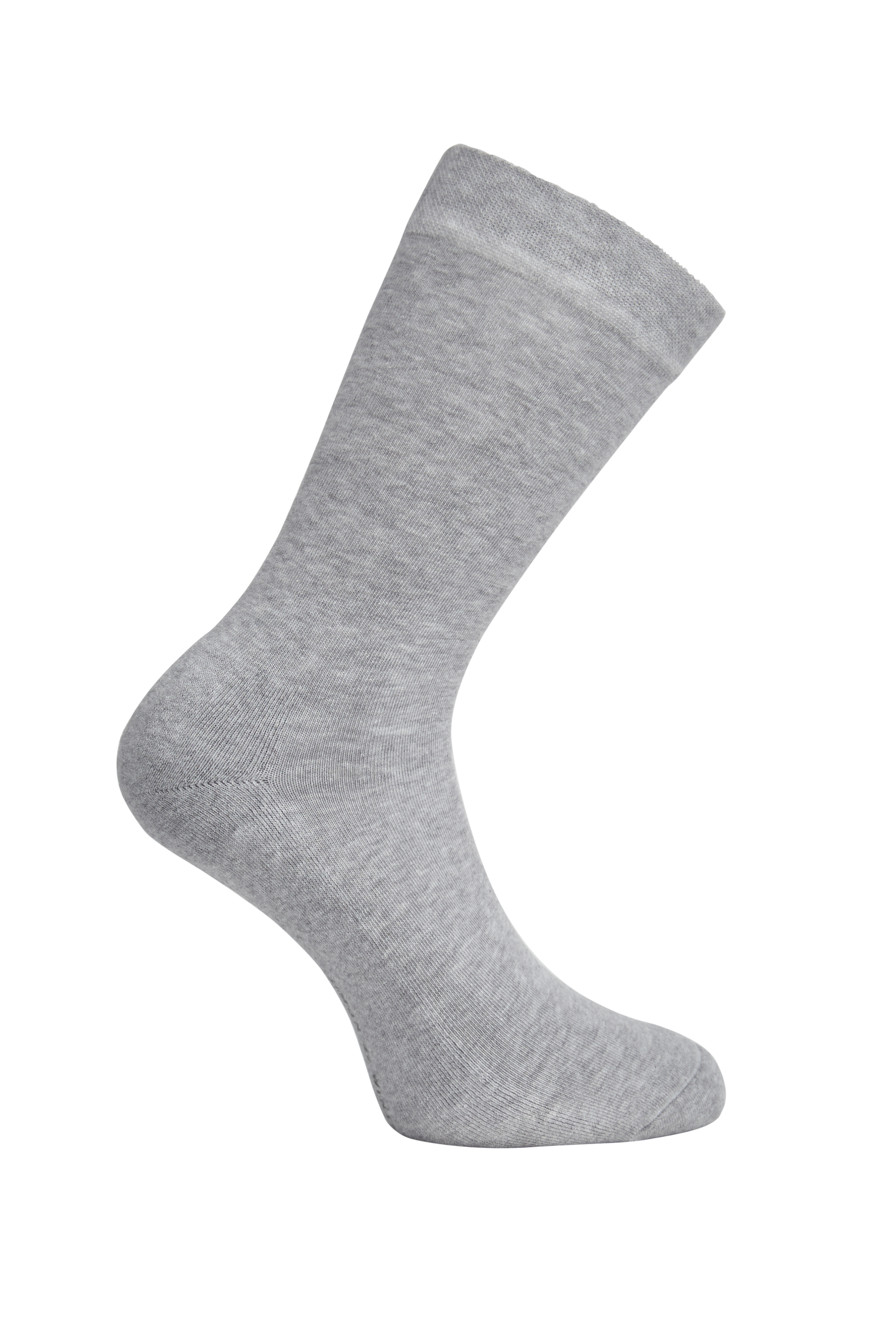 Side heel of Simon de Winter Women's Plain Comfort Cotton Crew Socks in Grey Marle