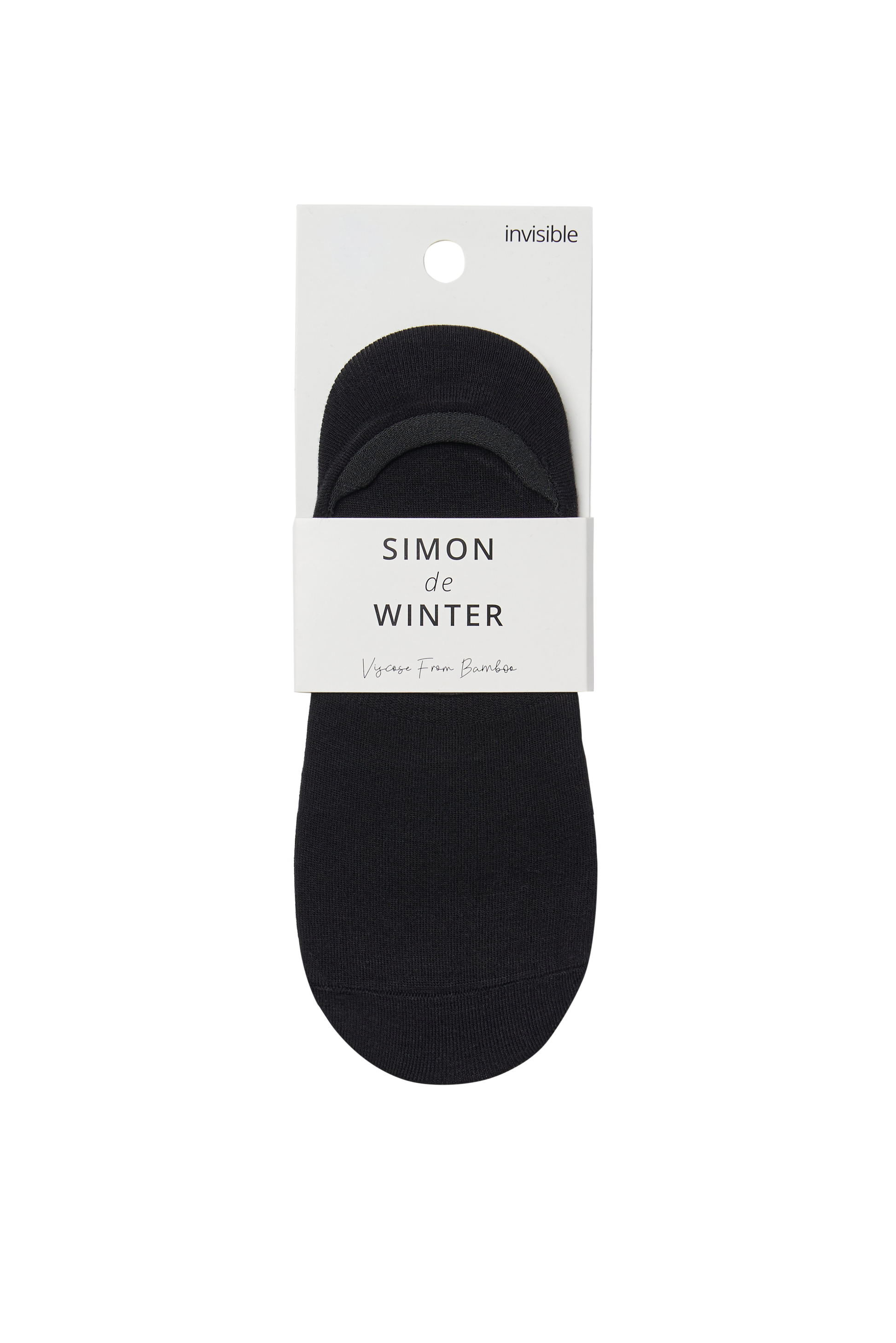 Simon de Winter Women's Plain Viscose From Bamboo No Show Socks in Black