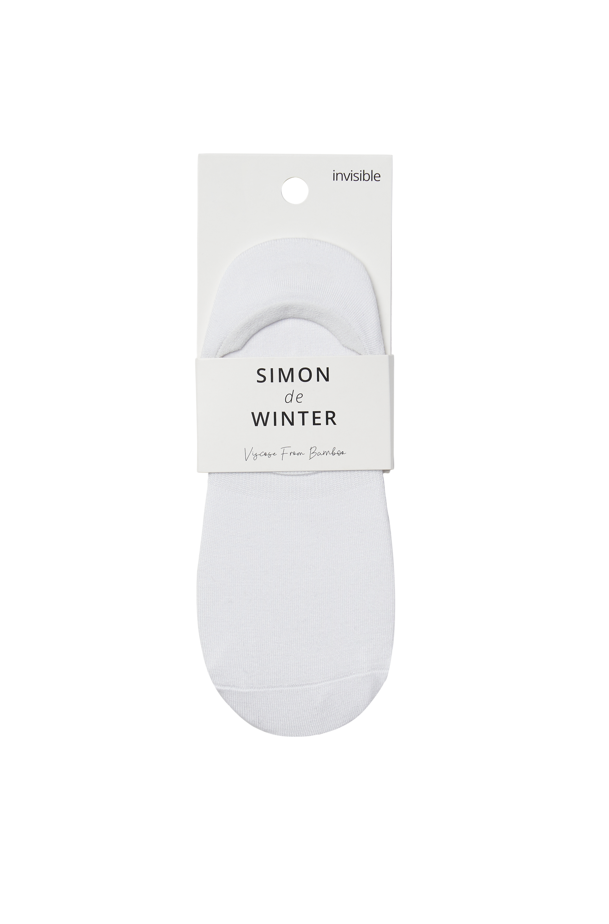 Simon de Winter Women's Plain Viscose From Bamboo No Show Socks in White