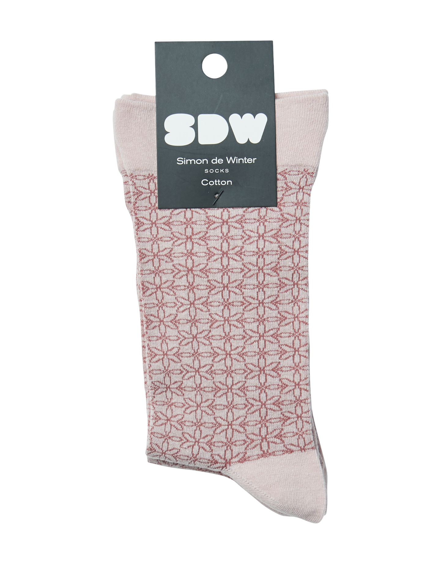 Simon de Winter 2 Pack Women's Circulation Comfort Cotton Crew Socks in Smokey Rose