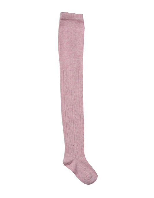 Full length of Simon de Winter Kids Cable Tights in Baby Pink