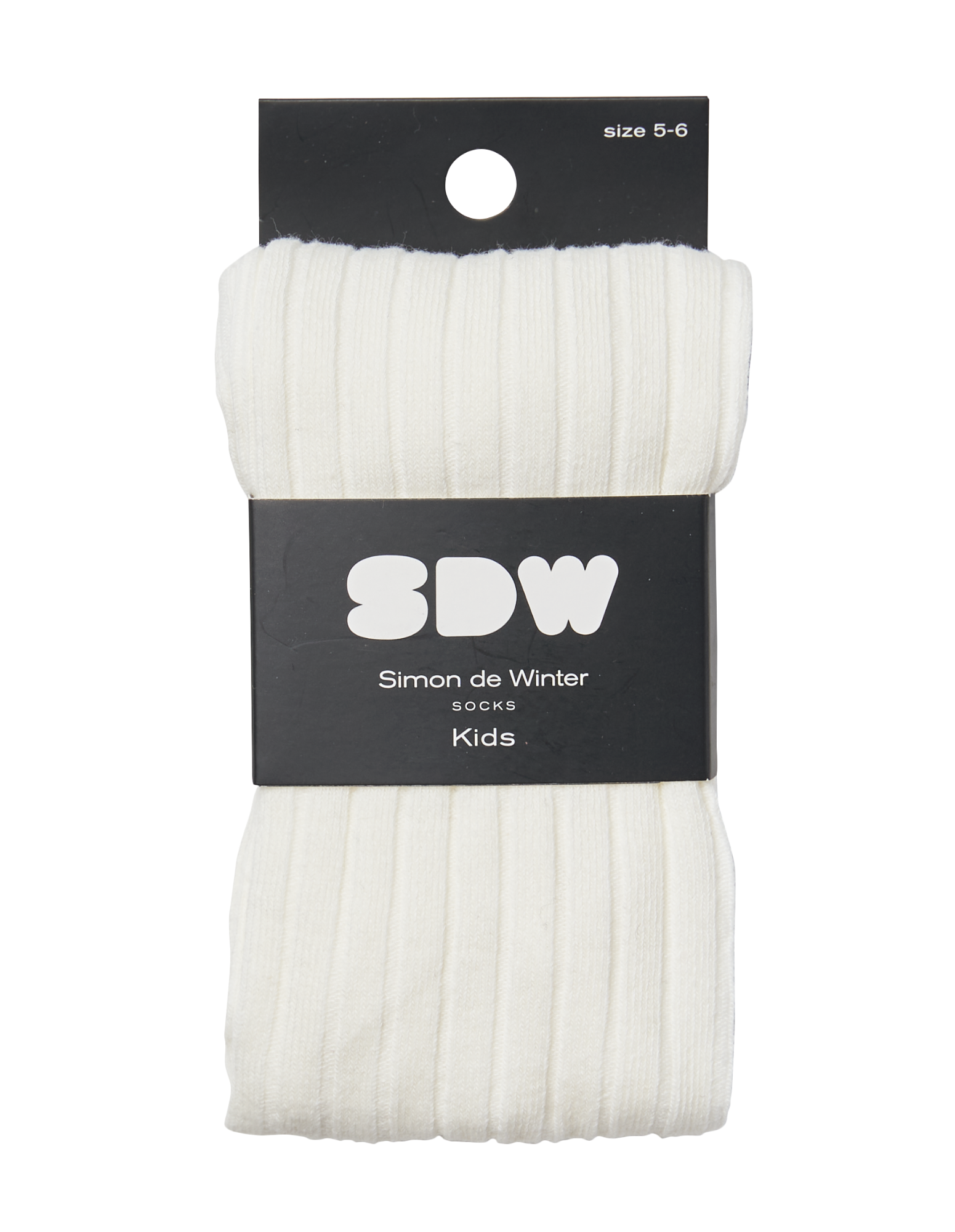Simon de Winter Kids White Ribbed Tights in Ivory