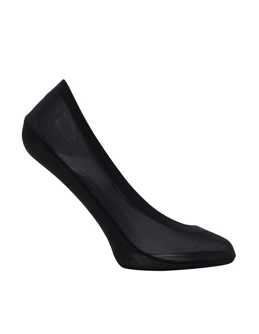 Side of Simon de Winter Women's Laser Cut Footlet Socks in Black