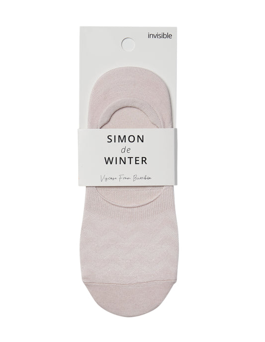 Simon de Winter Women's Textured Viscose From Bamboo No Show Socks in Marshmellow