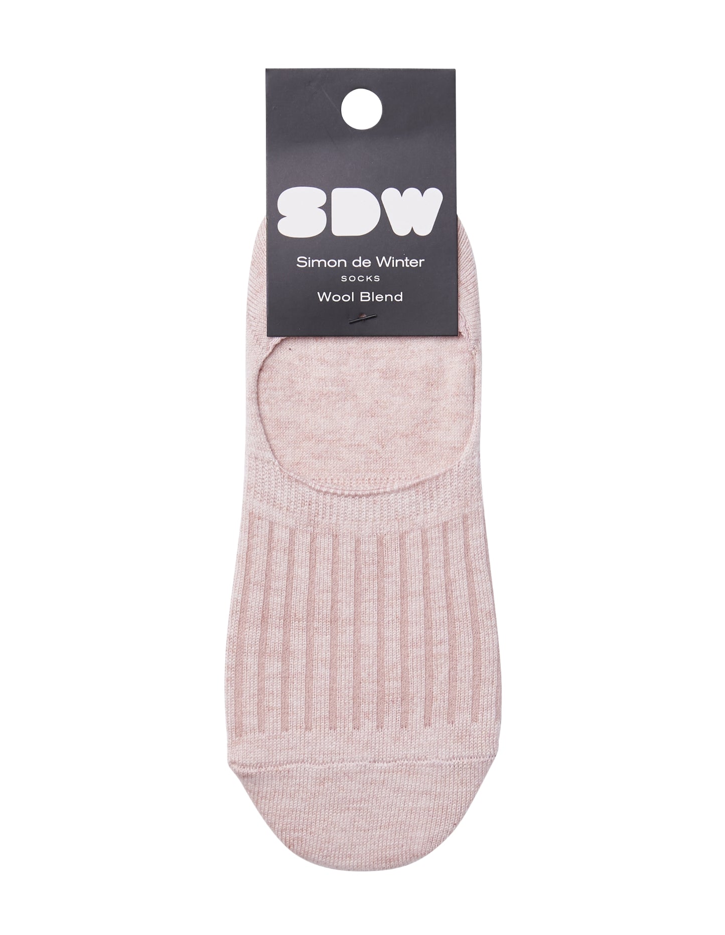 Simon de Winter Women's Textured Wool No Show Socks in Smokey Rose