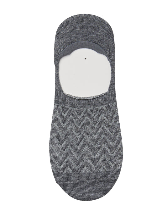 Simon de Winter Women's Textured Wool No Show Socks in Grey Marle