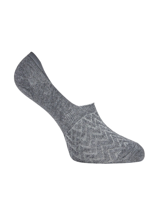 Side of Simon de Winter Women's Textured Wool No Show Socks in Grey Marle