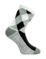 Side heel of Simon de Winter Women's Check Plush Lined Home Socks in Black Night Moss