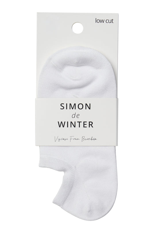 Simon de Winter Women's Plain Viscose from Bamboo No Show Socks in White