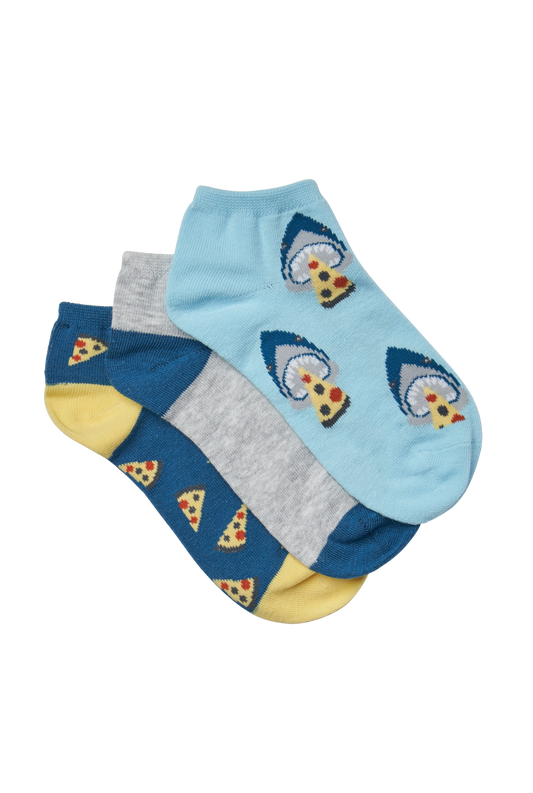 Simon de Winter 3 Pack Kids Low Cut Shark Socks in Multi Colours