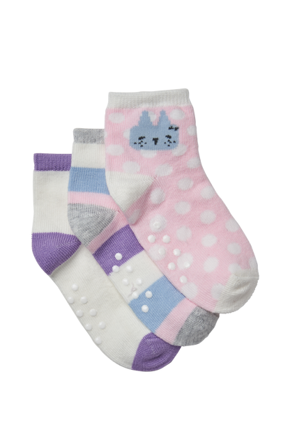 Simon de Winter 3 Pack Baby Bunny Crew Socks in Multi Colours