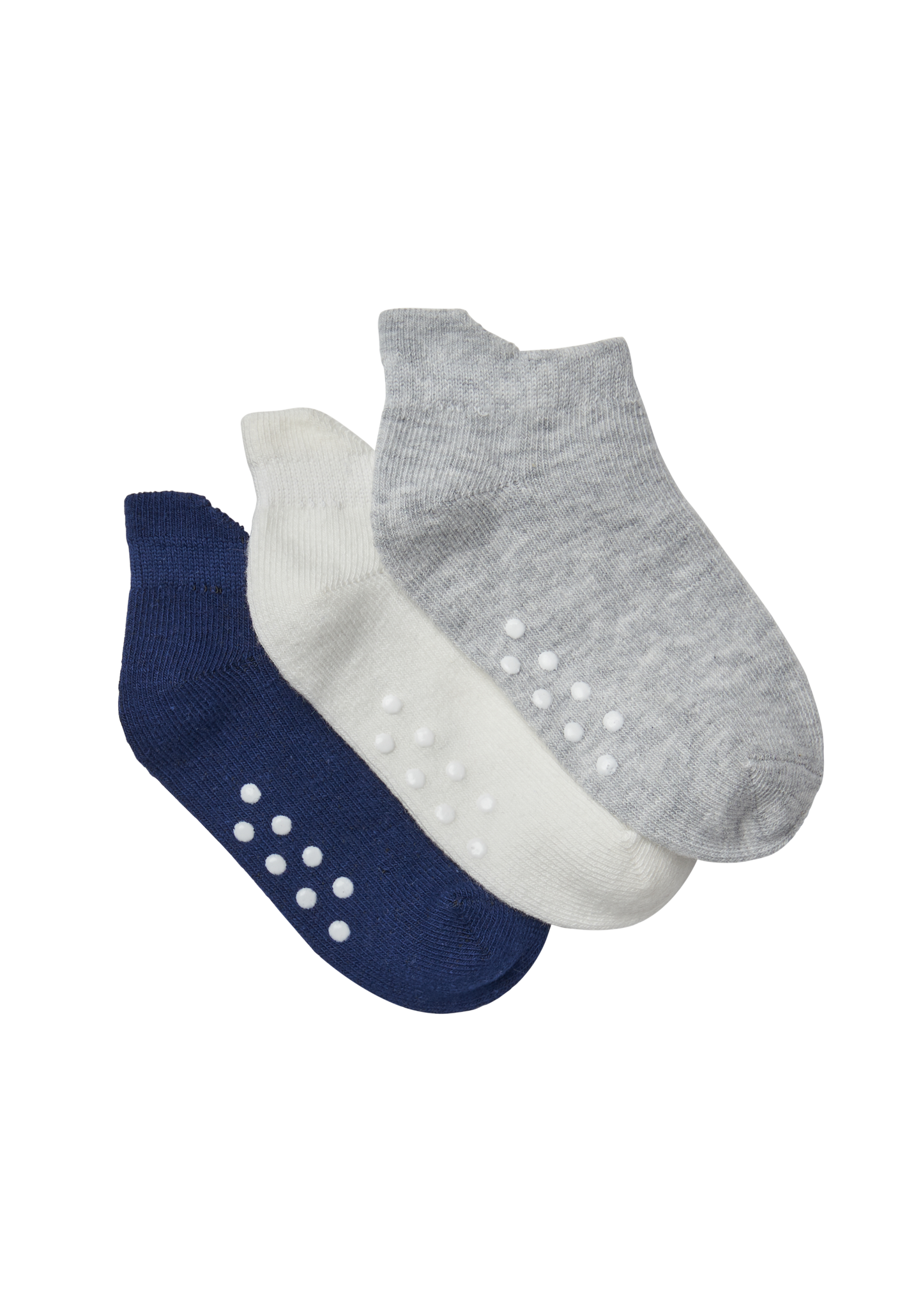 Simon de Winter 3 Pack Baby Ankle Socks in White, Grey and Navy
