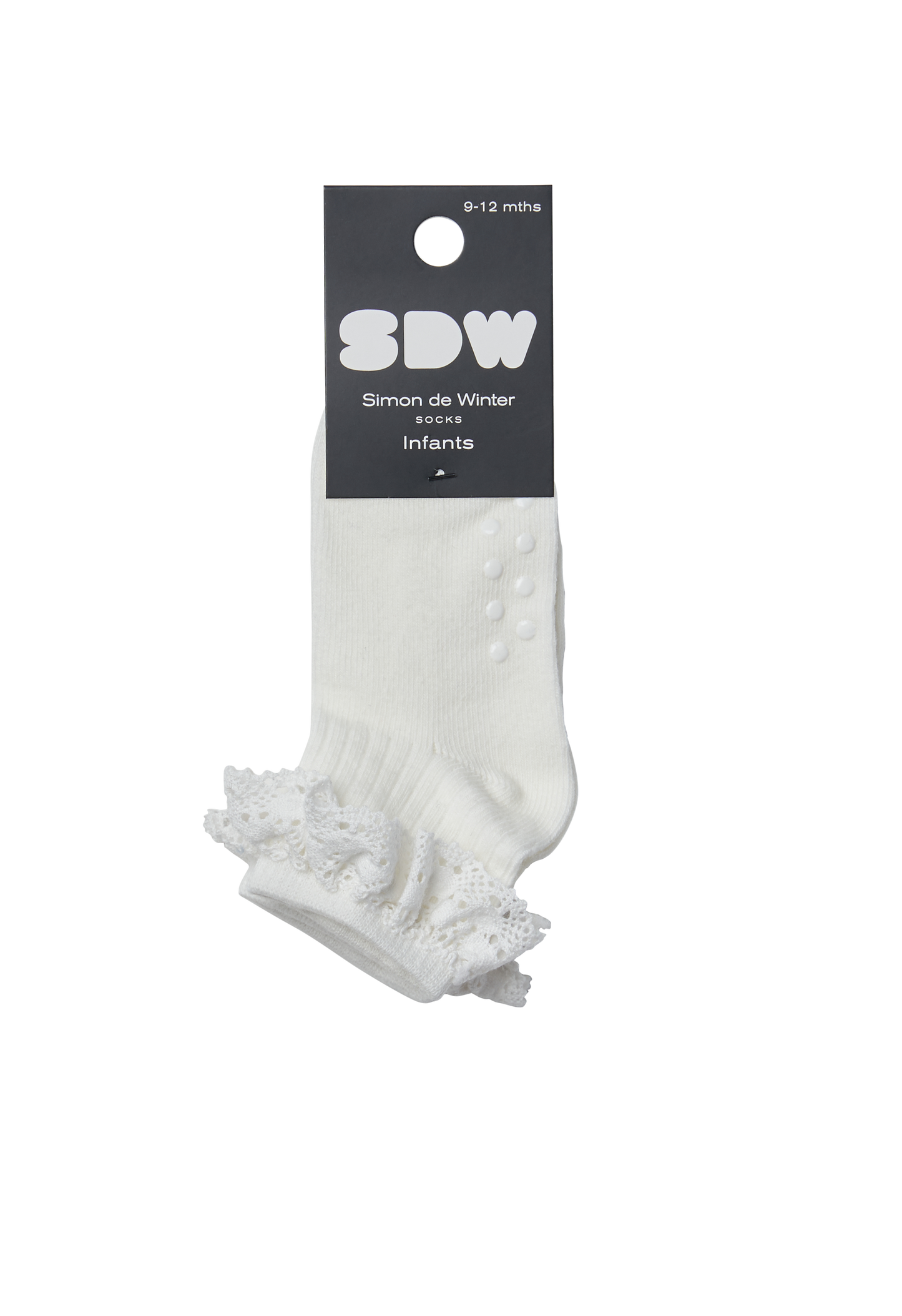 Simon de Winter Baby Frill Crew Socks in Ivory