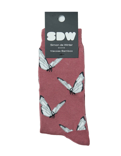 Simon de Winter Women's Butterfly Viscose from Bamboo Crew Socks
