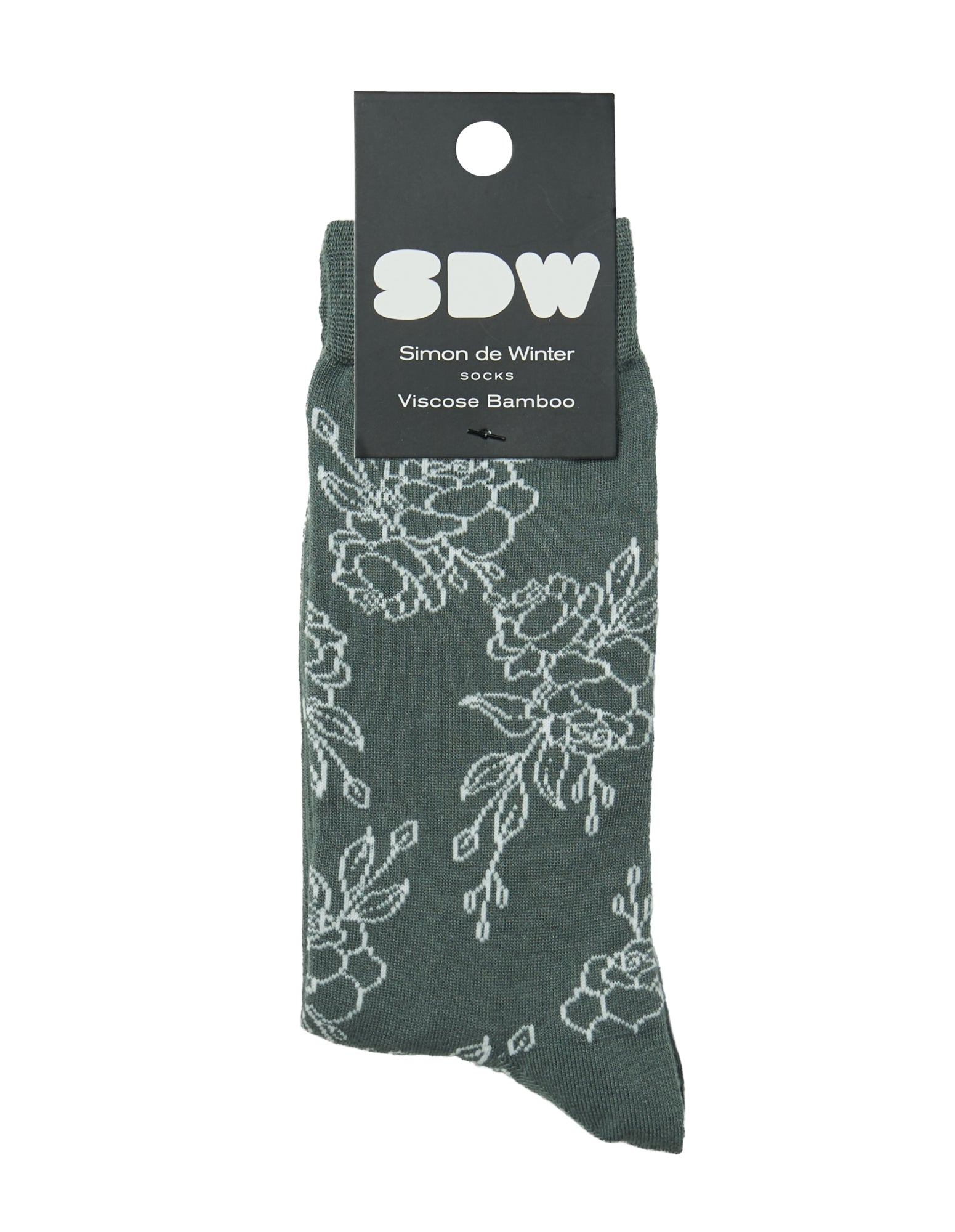 Simon de Winter Women's Floral Viscose from Bamboo Crew Socks