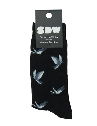 Simon de Winter Women's Birds Viscose from Bamboo Crew Socks
