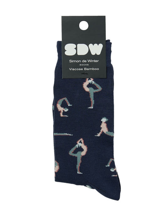 Simon de Winter Women's Yoga Viscose from Bamboo Crew Socks