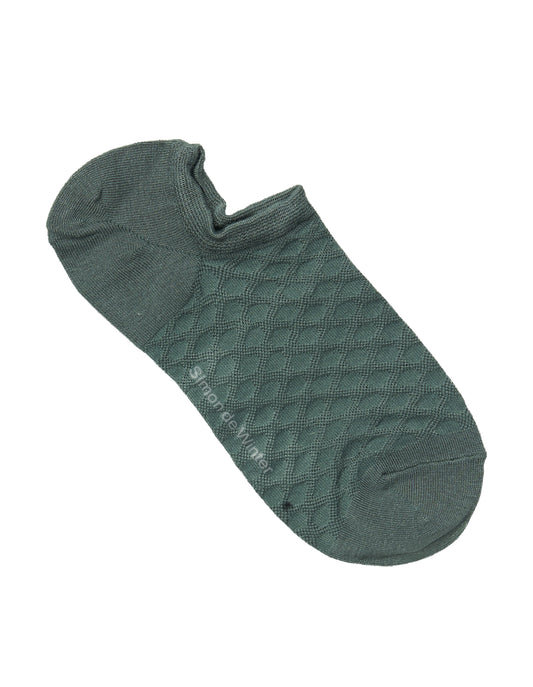 Side of Simon de Winter Women's Textured Viscose from Bamboo No Show Socks in Night Moss