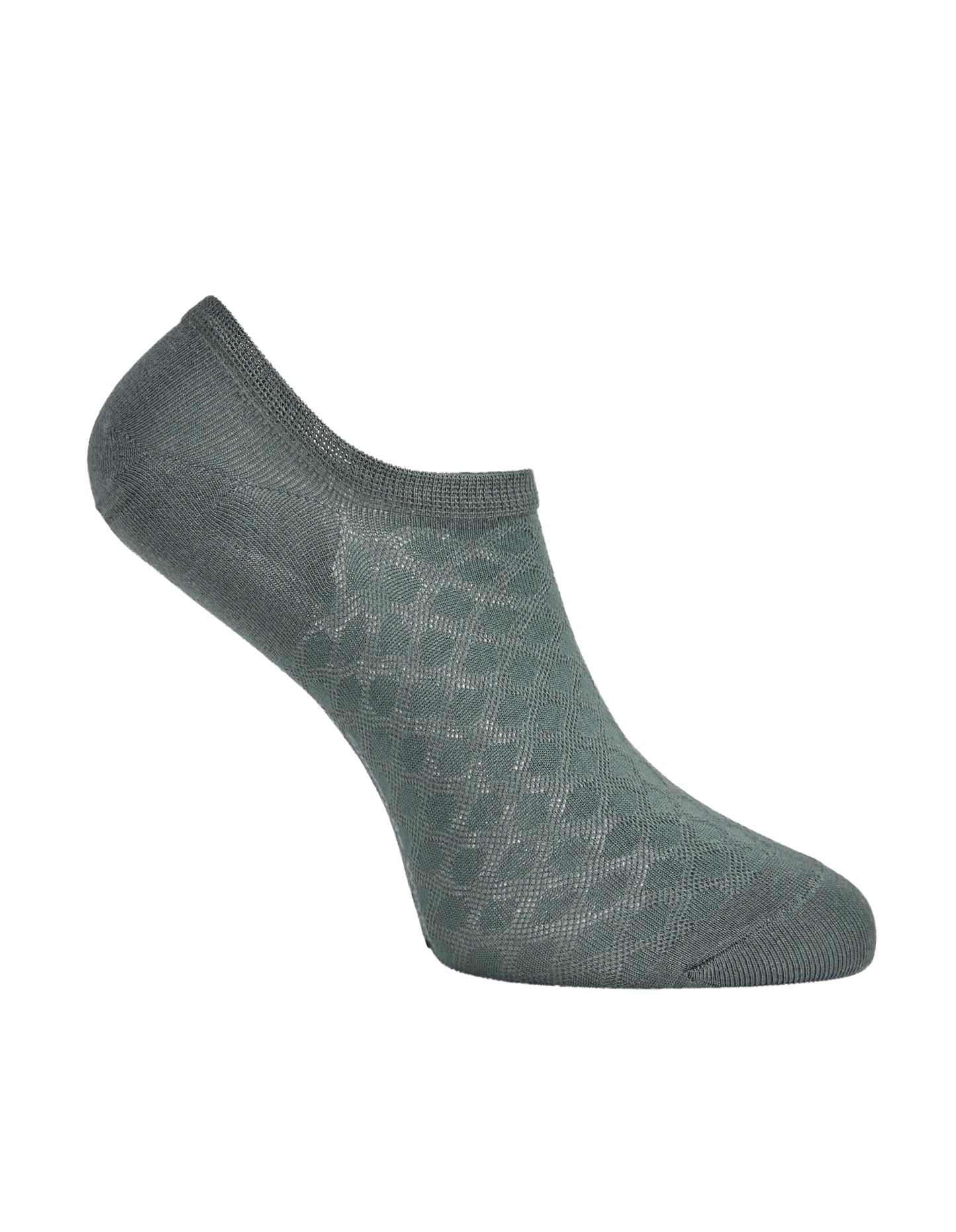 Side of Simon de Winter Women's Textured Viscose from Bamboo No Show Socks in Night Moss