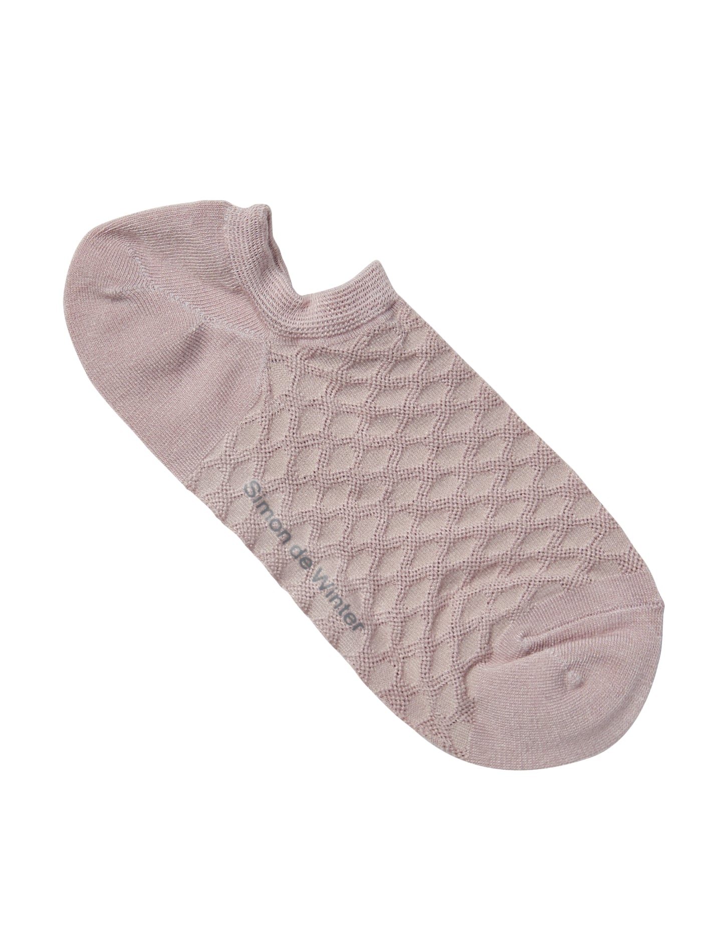 Side of Simon de Winter Women's Textured Viscose from Bamboo No Show Socks in Smokey Rose