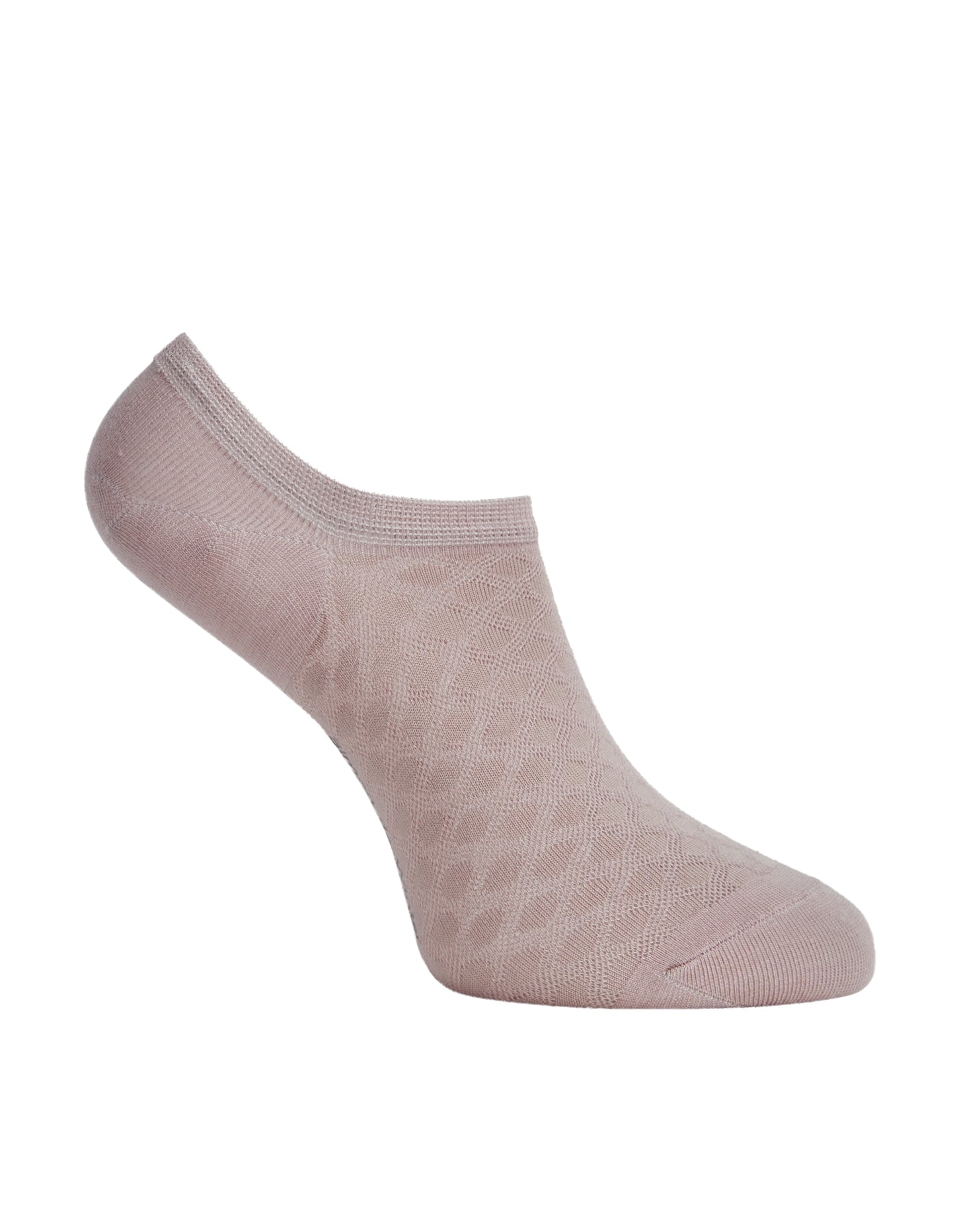 Side of Simon de Winter Women's Textured Viscose from Bamboo No Show Socks in Smokey rose