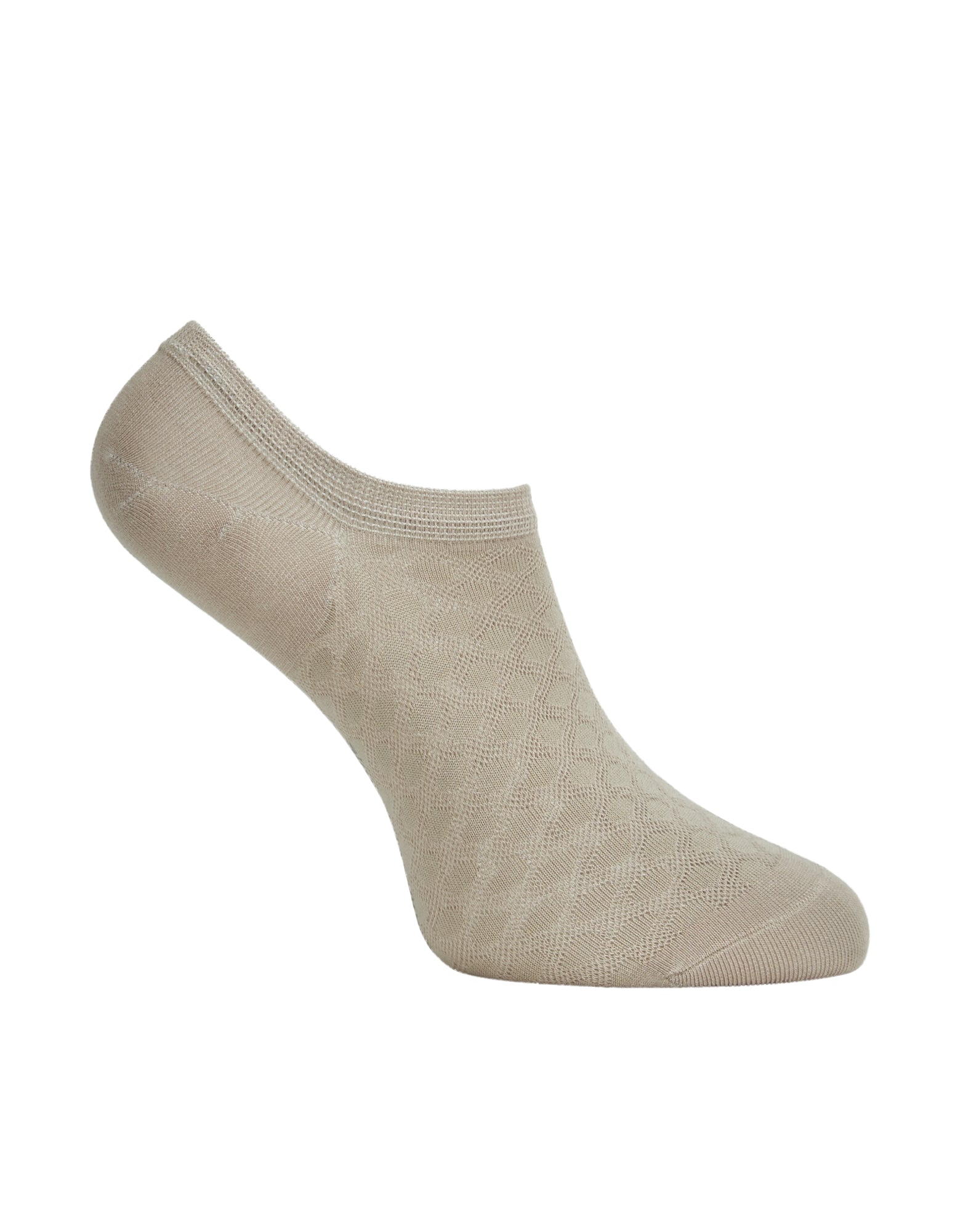 Side of Simon de Winter Women's Textured Viscose from Bamboo No Show Socks in Stone