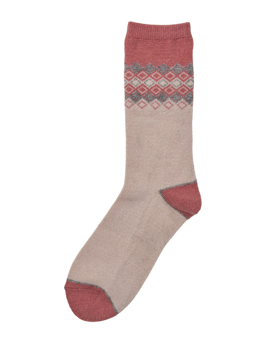 Side of Simon de Winter Women's Wool Crew Socks in Smokey Rose/Cinnamon