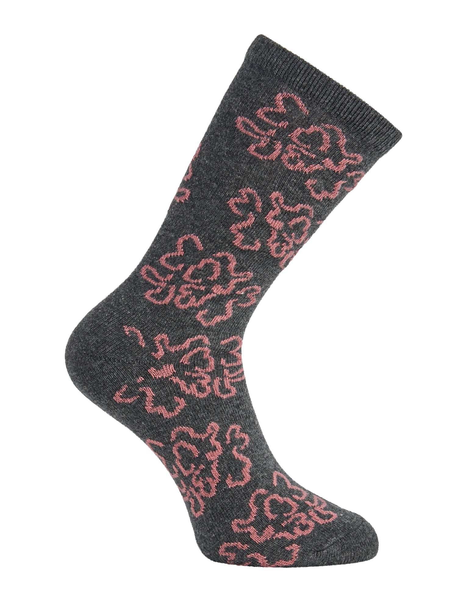 Side of Simon de Winter Women's Wool Crew Socks in Warm Grey
