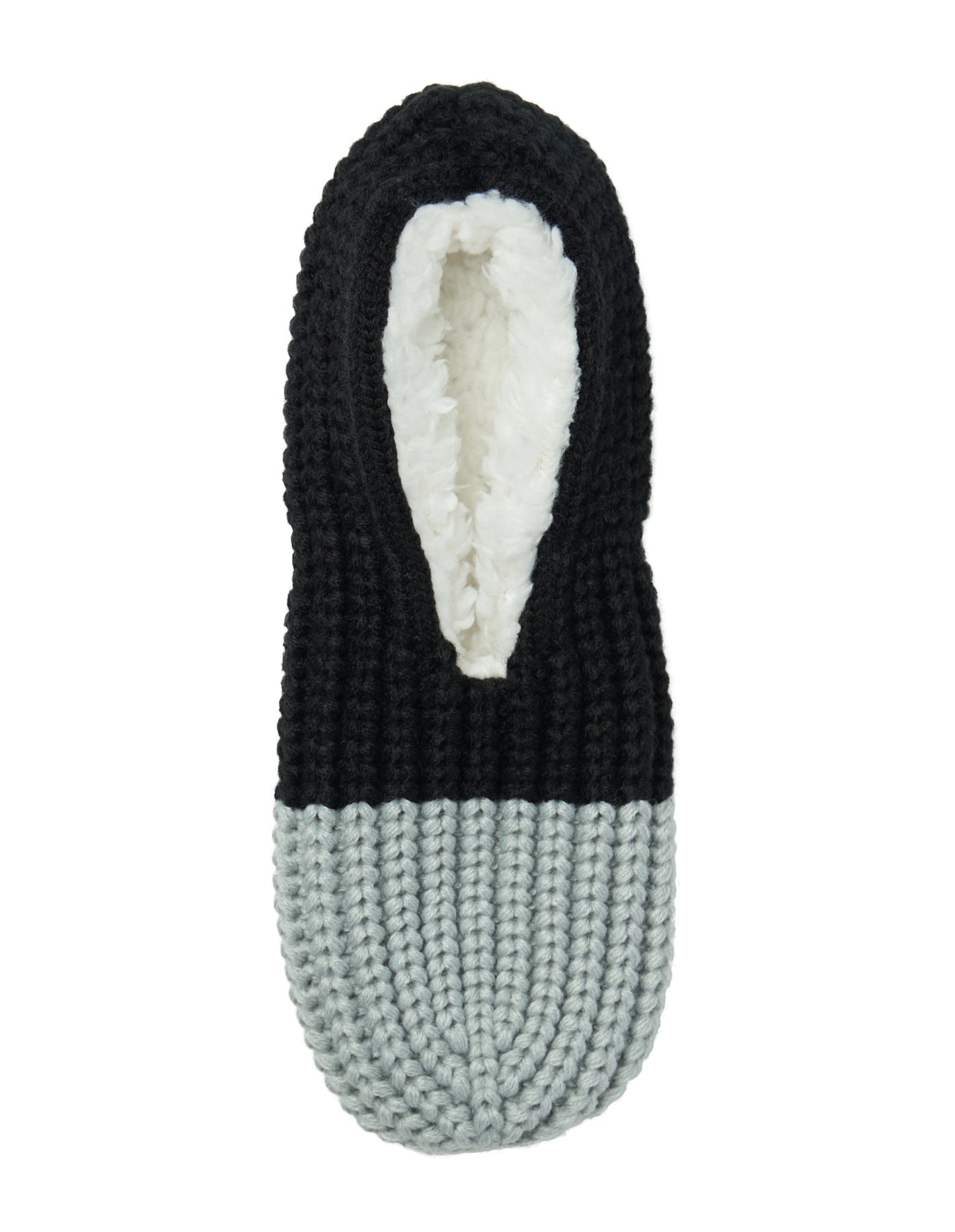 Top of Simon de Winter Women's Slipper Home Socks in Black/Cloud Grey