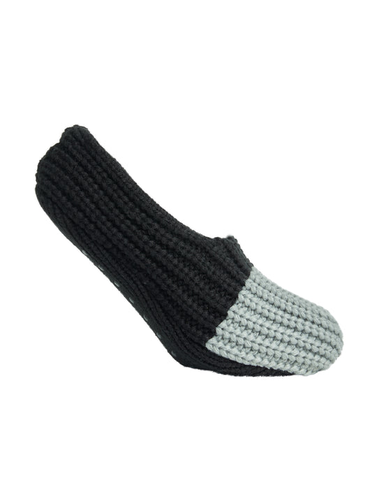 Side of Simon de Winter Women's Slipper Home Socks in Black/Cloud Grey