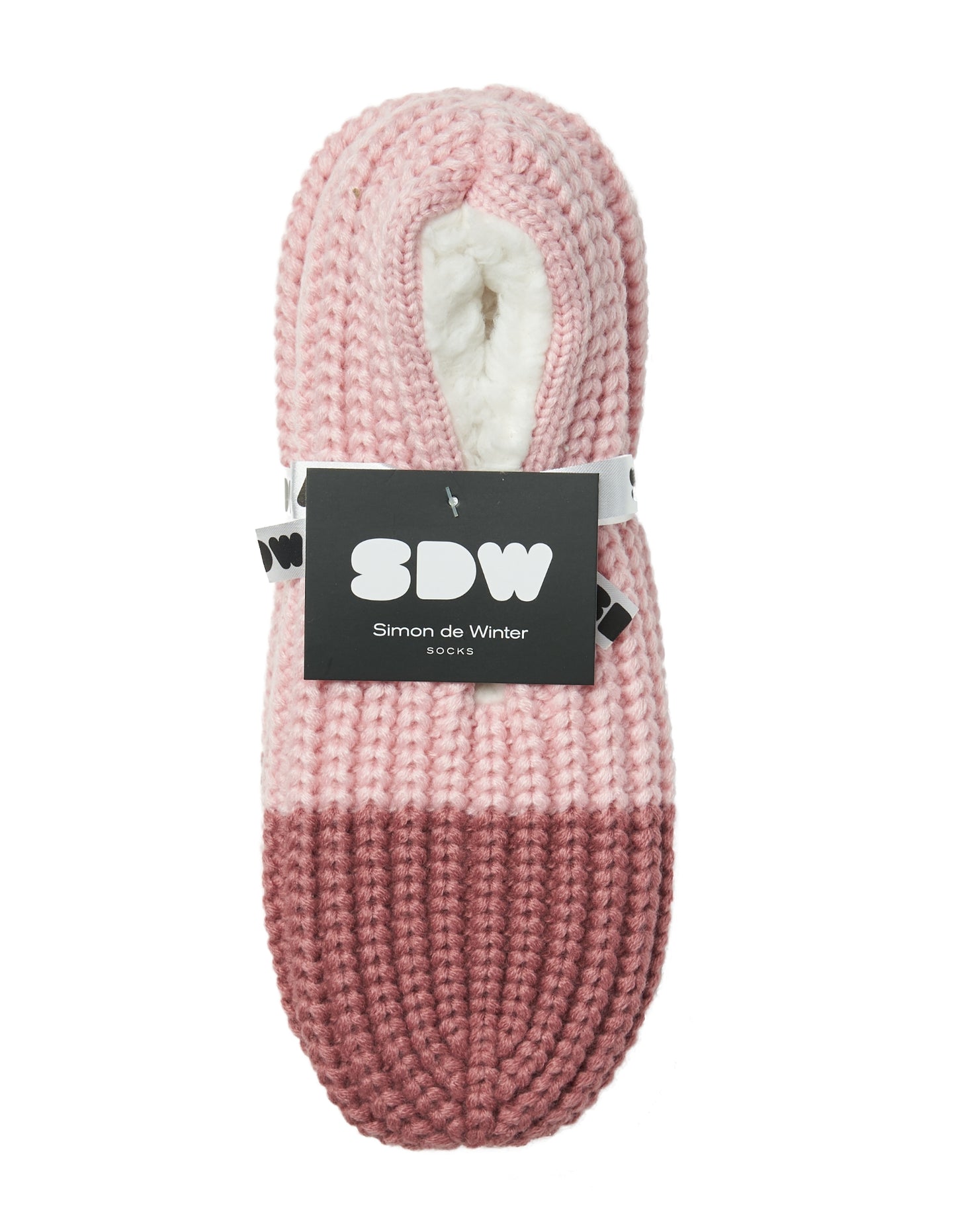 Simon de Winter Women's Slipper Home Socks in Soft Pink/Cinnamon