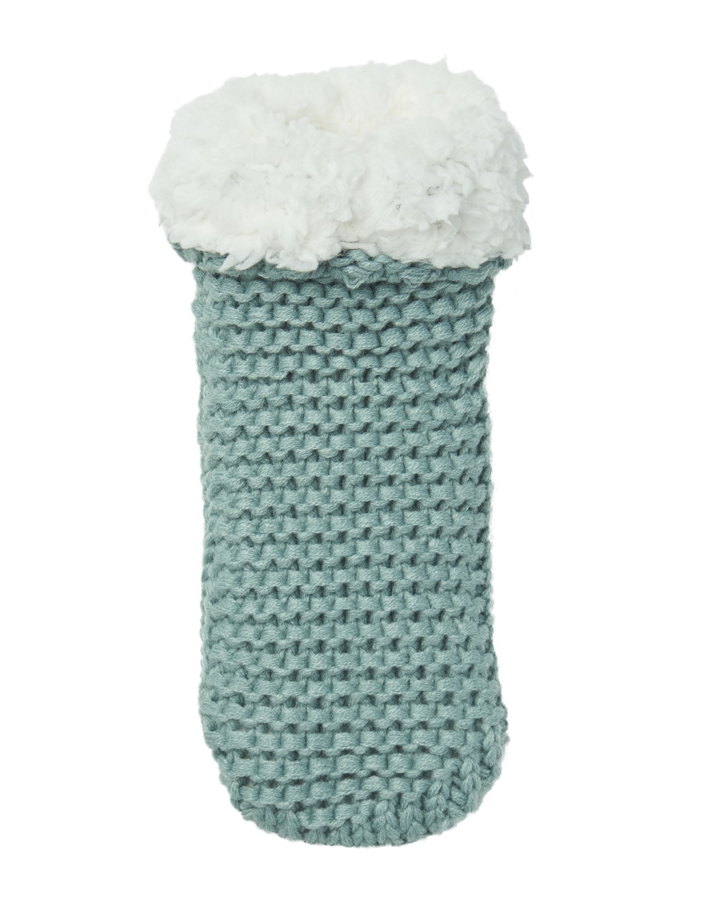 Top of Simon de Winter Women's Chunky Knit Home Socks in Mineral Blue