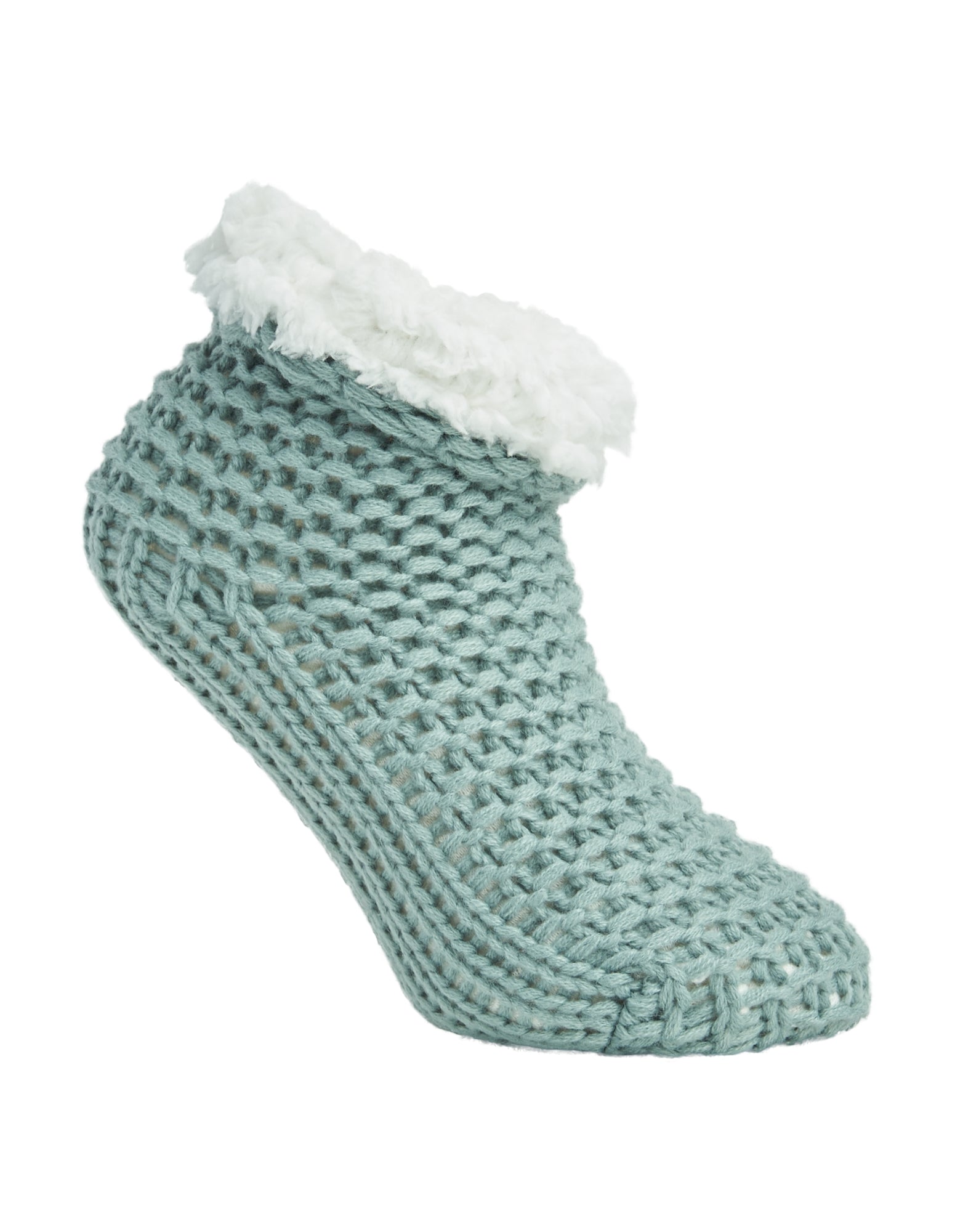 Side of Simon de Winter Women's Chunky Bed Socks in Mineral Blue