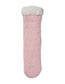 Length of Simon de Winter Women's Sherpa Lined Cable Home Socks in Soft Pink