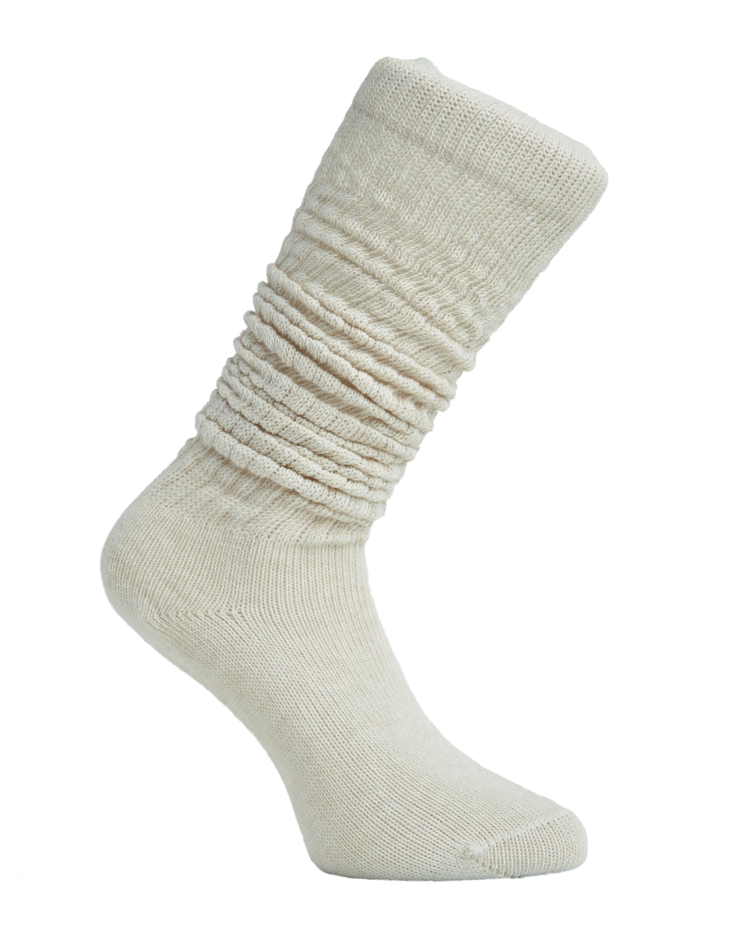 Simon de Winter Women's White Slouch Socks in Ivory Marle