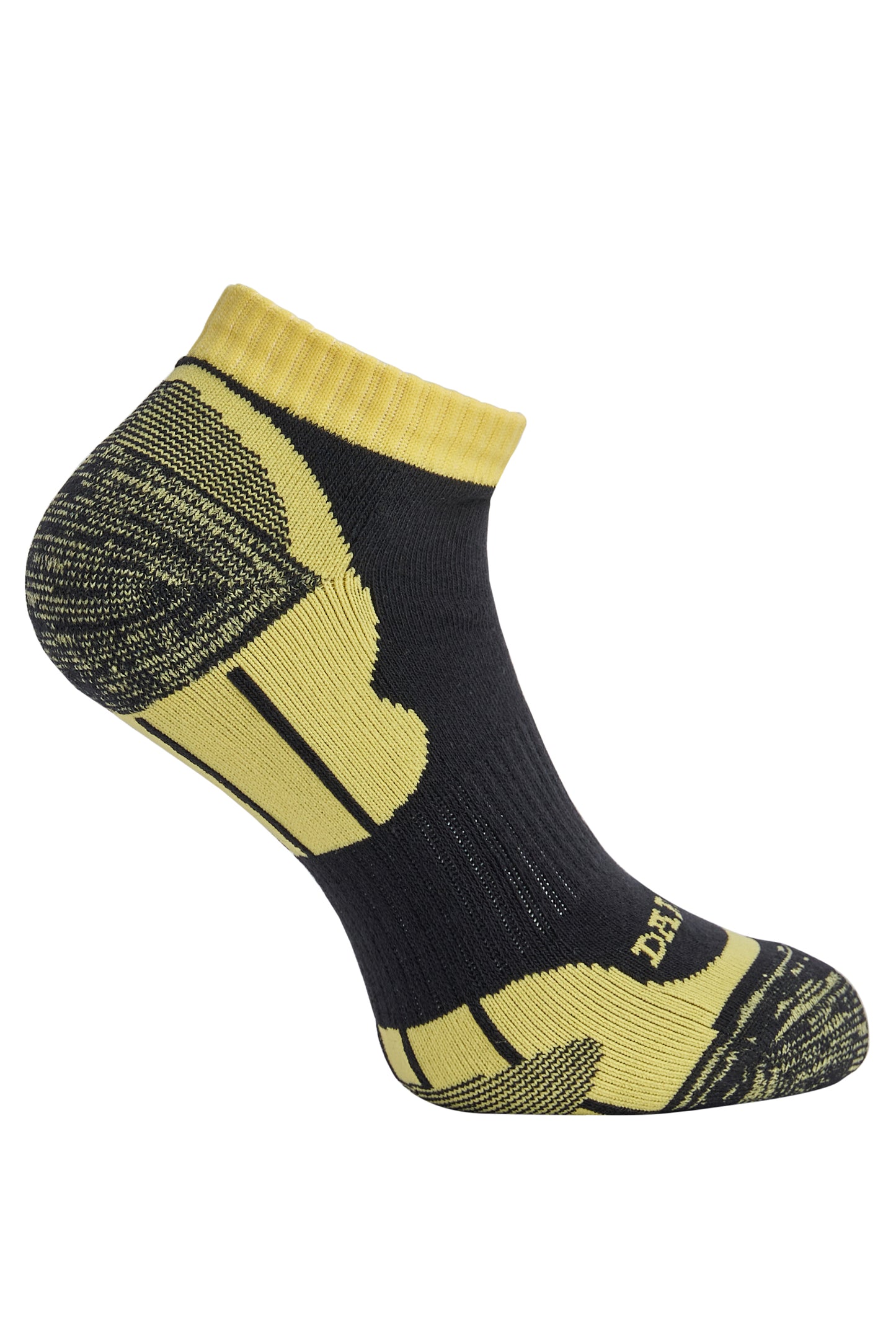 Side of Darn Tough Men's Sports Ankle Socks in Yellow