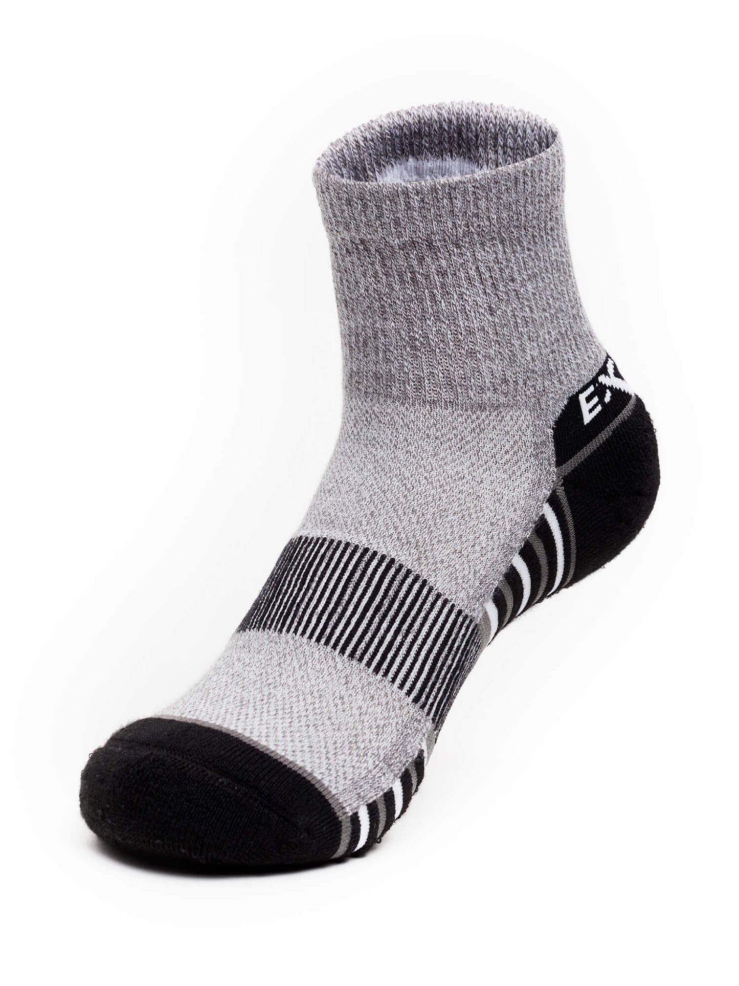 Front side of Thorlos Experia Repreve Ankle Socks in Black