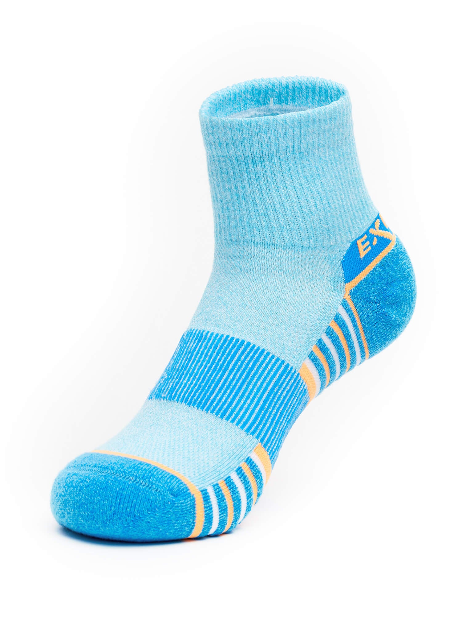 Front side of Thorlos Experia Repreve Ankle Socks in Blue
