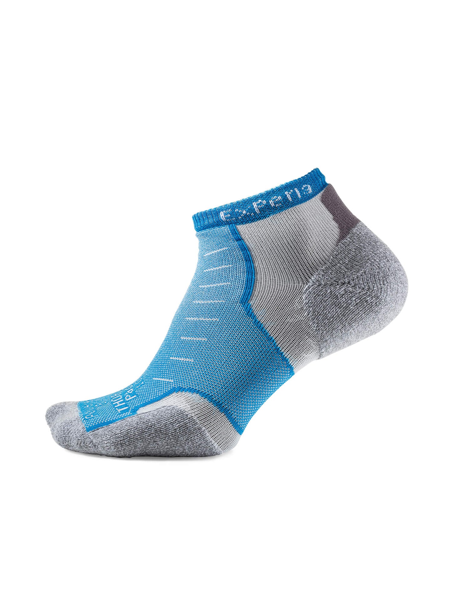 Blue and grey Thorlos Experia Coolmax Micro Mini Socks